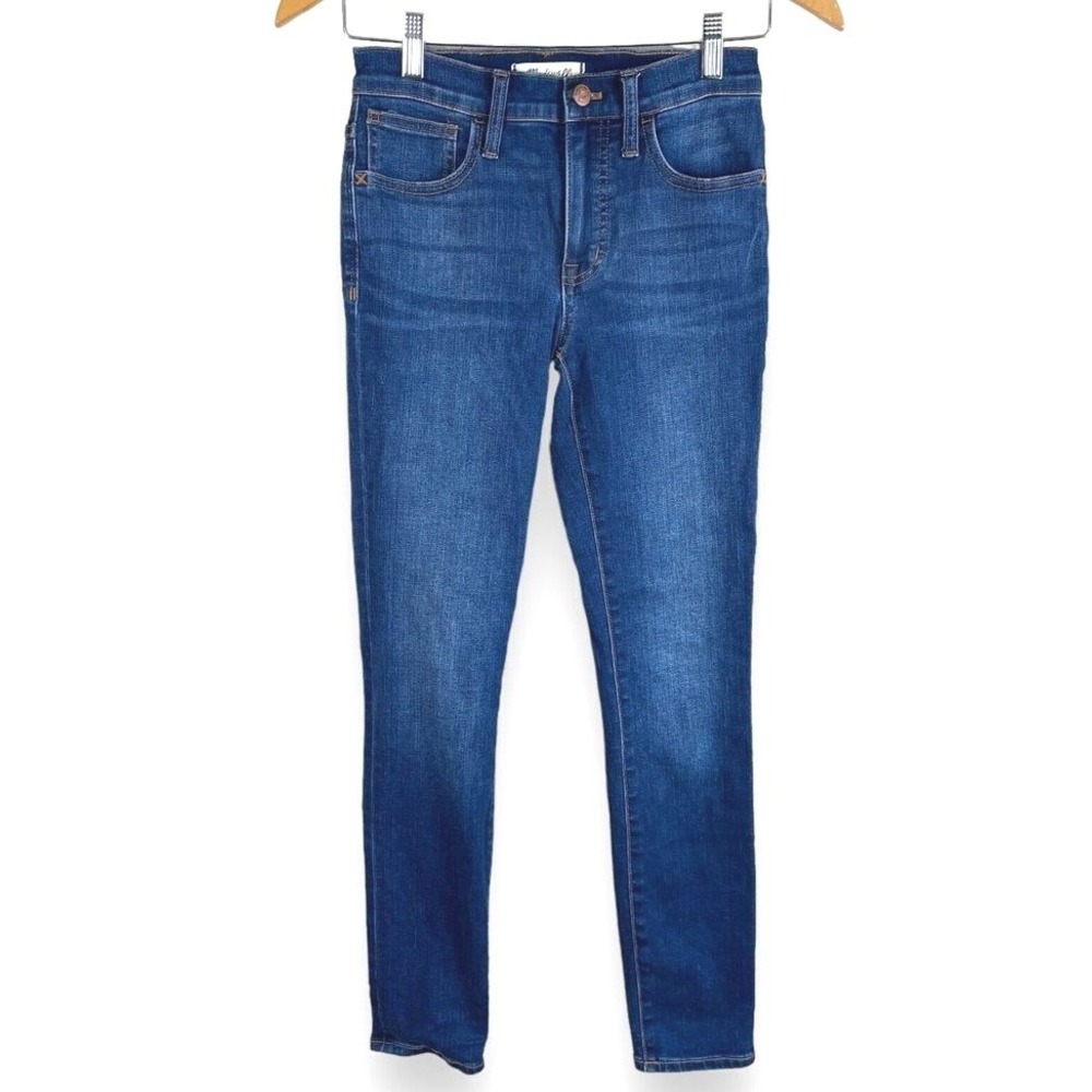 Madewell Roadtripper Jeans Women 24 Blue Skinny High Rise Stretch Denim